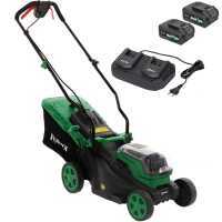 Tondeuse &agrave; pouss&eacute;e &agrave; batterie RIBIMEX PRBAT20-TON33 - Batterie de 2x20V 4Ah - Largeur de coupe 34 cm