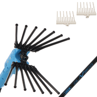 Lisam Oliveco - Peigne vibreur &eacute;lectrique &agrave; batterie - Avec dents en Nylon  - 230-330 cm - Perche t&eacute;lescopique