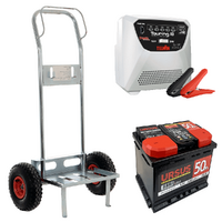 Kit complet : chariot porte batterie Geotech + batterie 60 ah + chargeur Telwin Touring 18