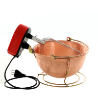 Chaudron électrique en cuivre martelé pour polenta NuovaFac Cuoca Automatica base ronde 3L - 5W