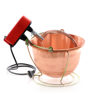 Chaudron électrique en cuivre lisse pour polenta NuovaFac Cuoca Automatica base ronde 4L - 5W