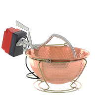 Chaudron &eacute;lectrique en cuivre martel&eacute; pour polenta - NuovaFac Cuoca Automatica base ronde 6L - 24W