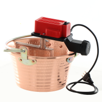 Chaudron &eacute;lectrique &agrave; induction en cuivre martel&eacute; pour polenta NuovaFac Cuoca Automatica base plate 4L - 5W