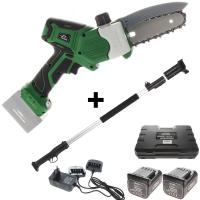 GreenBay TopSaw 5C - &Eacute;lagueuse &agrave; batterie sur perche - 2 batteries de 16,8 V - 2 Ah