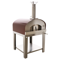 Seven Italy Ade - Four &agrave; bois d'ext&eacute;rieur avec chariot - Rouge