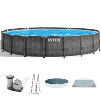 Intex Prisma Frame Greywood 26744NP - Piscine Ronde