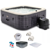 Intex Carr&eacute;e Greystone Deluxe 28452EX - Piscine hydromassage spa