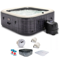 Intex Carr&eacute;e Greystone Deluxe 28452EX - Piscine hydromassage spa