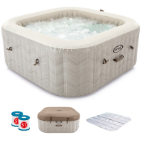 Intex Carr&eacute;e Chevron Deluxe 28446EX - Piscine hydromassage spa