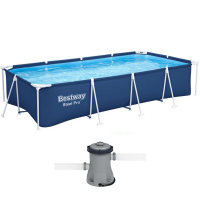 Bestway Steel Pro 56424 - 400x211x81 cm - Piscine hors-sol + Pompe de filtration 16 W