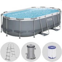 Bestway Power Steel 56620 - 427 x 250 x 100 cm - Piscine ovale