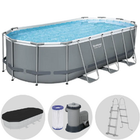 Bestway Power Steel 56710 - 549 x 274 x 122 cm - Piscine ovale