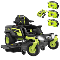 Ryobi ZTRX137 - Tondeuse autoport&eacute;e &agrave; rayon de braquage z&eacute;ro sur batterie - 72V/30Ah - Coupe de 137cm - 2en1