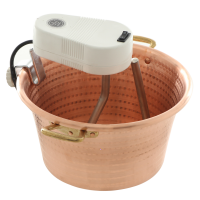 Novital - Chaudron &eacute;lectrique en cuivre martel&eacute; pour polenta base plate 7,3L - 4W