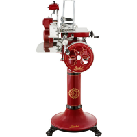 Berkel Tribute Rouge - Trancheuse &agrave; volant avec pi&eacute;destal - Lame en acier inox au chrome de 300 mm