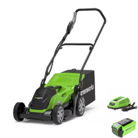Greenworks G40LM35K2 - Tondeuse &agrave; gazon &eacute;lectrique &agrave; batterie - 40V 2Ah - Coupe 35 cm