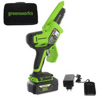 Greenworks GD48MCS10XK2 - &Eacute;lagueuse manuelle &agrave; batterie - Moteur sans balai  - 48V 2Ah
