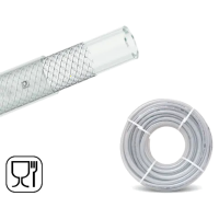 Tuyau de refoulement Cristal tress&eacute; transparent qualit&eacute; alimentaire &Oslash; 19 mm - 12m
