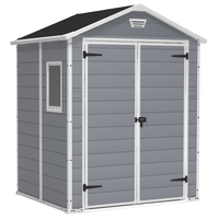 Keter Manor gris - Abri de jardin - Avec fen&ecirc;tre lat&eacute;rale - 185x152x226 cm