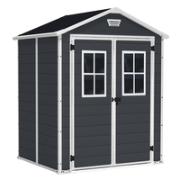Keter Manor noir - Abri de jardin - Avec fen&ecirc;tres frontal - 185x152x226 cm