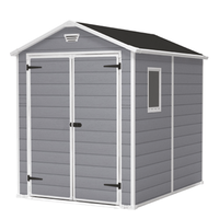 Keter Manor gris - Abri de jardin - Avec fen&ecirc;tre lat&eacute;rale - 186x237x227 cm