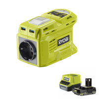 Ryobi RY18BI150B-0 - Inverter 18V 2Ah - Puissance 150 W - Fonction chargeur de batterie