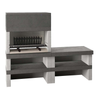 Edilmark KUBO.1 - Barbecue &agrave; bois et &agrave; charbon en ma&ccedil;onnerie - Br&ucirc;leur arri&egrave;re et accessiore Panka d&eacute;pla&ccedil;able