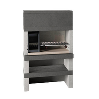 Edilmark KUBO - Barbecue &agrave; bois et &agrave; charbon en ma&ccedil;onnerie - Br&ucirc;leur &agrave; gauche