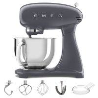 Smeg Full Color Grafite - Batteur m&eacute;langeur plan&eacute;taire - Cuve en acier inoxydable de 4,8 litres