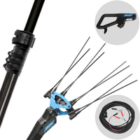 Campagnola MASTER PLUG-IN - Peigne vibreur électrique 200/250 cm à batterie de type automobile avec câble inclus - Perche télescopique en carbone et aluminium