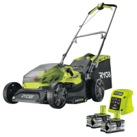 Tondeuse &eacute;lectrique &agrave; batterie RYOBI RY18LM37A-140 - 18V - 4Ah - bac de 45 l - Coupe de 37 cm
