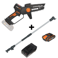 Worx Nitro WG325E - Élagueuse sur batterie + perche de rallonge - 20V/2Ah