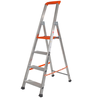 Gierre Stabila AL710DS - 4 marches, 1.47 m - &Eacute;chelle en aluminium avec tr&eacute;teau