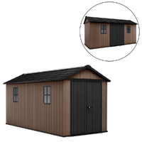 Keter Newton plus 7515/1575 - Abri de jardin - Avec porte &agrave; double battant et fen&ecirc;tres - 230 x 476 x 246 cm