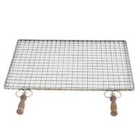 Cruccolini - Grille en acier inoxydable - Poign&eacute;es en bois anti-br&ucirc;lures
