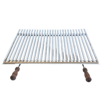 Cruccolini - Grille en acier inoxydable - Poign&eacute;es en bois anti-br&ucirc;lures