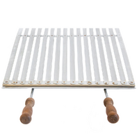Cruccolini - Grille en acier inoxydable - Poignées en bois anti-brûlures