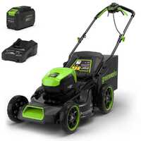 Greenworks GD48LM46SPIIK4 - Tondeuse &agrave; gazon automotrice &agrave; batterie - 48V/4Ah - Coupe 46 cm