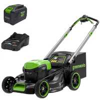 Greenworks GD48LM51SPIIK5 - Tondeuse &agrave; gazon automotrice &agrave; batterie - 48V/5Ah - Coupe 51 cm
