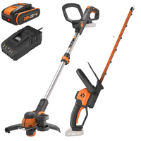Worx WG918E - Kit Taille-haie + Coupe-bordure &agrave; batterie - 20/2Ah