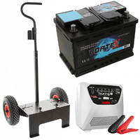 Kit complet: chariot Volpi + batterie 100 Ah + chargeur de batterie Telwin Touring 18