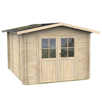 Alce Opera 215x250 - Abri de jardin à bois - Avec fenêtres et porte à double battant - 215x250x207 cm