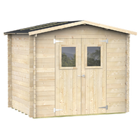 Alce Hobby 248x198 - Abri de jardin en bois - Avec fenêtres et porte à double battant - 248 x 198 x 217 cm