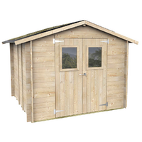 Alce Hobby 248x248 - Abri de jardin en bois - Avec fen&ecirc;tres et porte &agrave; double battant - 248 x 248 x 217 cm