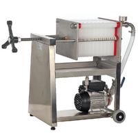 Enotecnica Pillan F20 - Filtre à plaques pour vin sur chariot - Châssis en acier INOX et pompe NOVAX