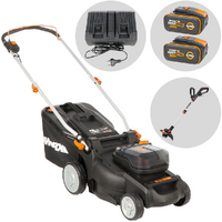Worx Nitro WG737E - Tondeuse &agrave; gazon sans fil - 2x20V/4Ah - Coupe 37cm