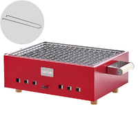 Barbecue de table à charbon Dalmazio - Artisanal - Coque rouge