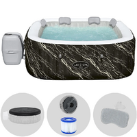 Bestway Lay-Z-Spa Hollywood AirJet 6001F carré - Ø180x66 cm - Spa gonflable pour 4-6 personnes