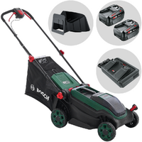 Bosch Rotak18V2-38 - Tondeuse à gazon sans fil - 2X18 V/4 Ah - Largeur de coupe 38 cm