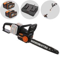 WORX WG385E NITRO - Tronçonneuse à batterie - 2 x 40V 4Ah - Lame de 40 cm